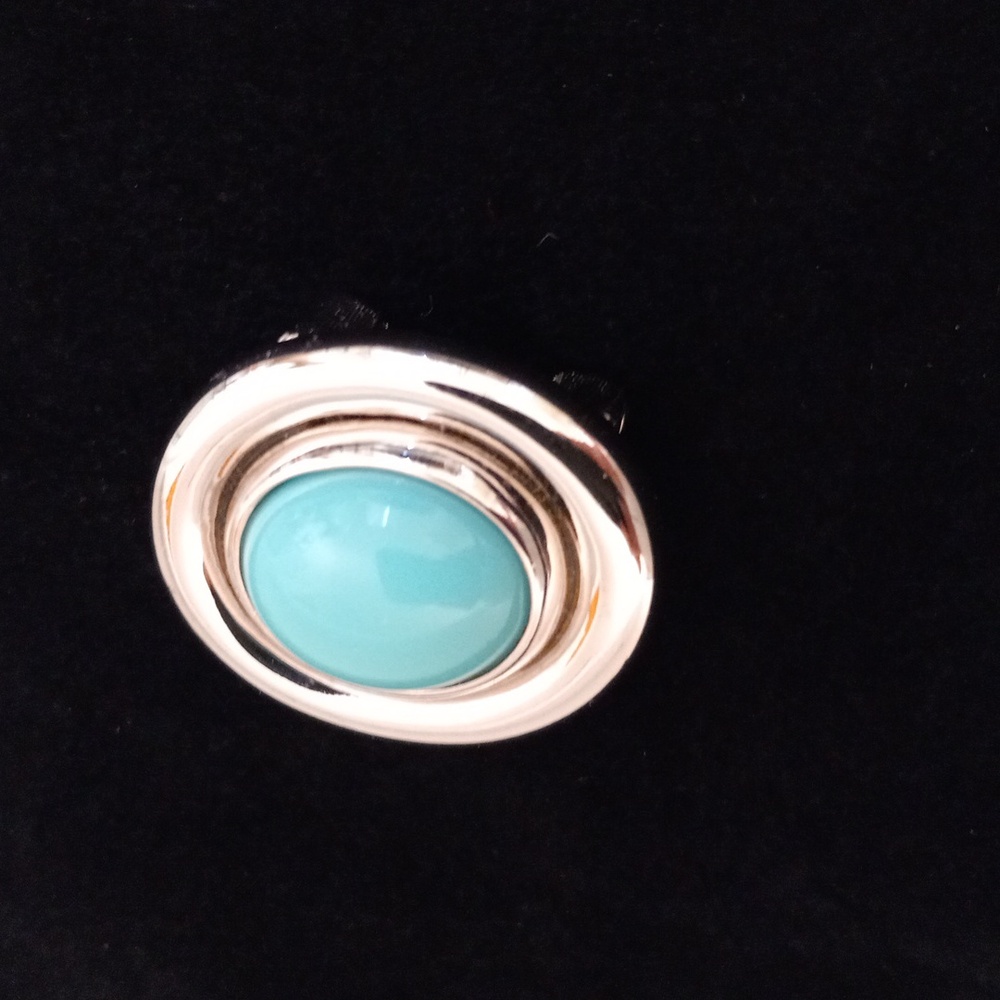 Vintage CINER Silver-Tone and Faux Turquoise Necklace Enhancer